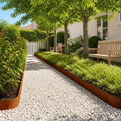 Garden Lawn Edging: 50 pcs, Corten Steel, 15 x 103 cm
