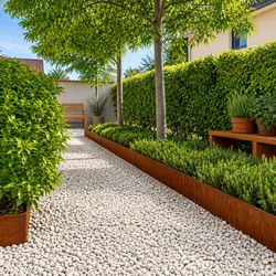 Corten Steel Lawn Edging Borders - 10 pcs Set