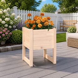 Solid Pine Wood Planter Box 40 x 40 x 52.5 cm