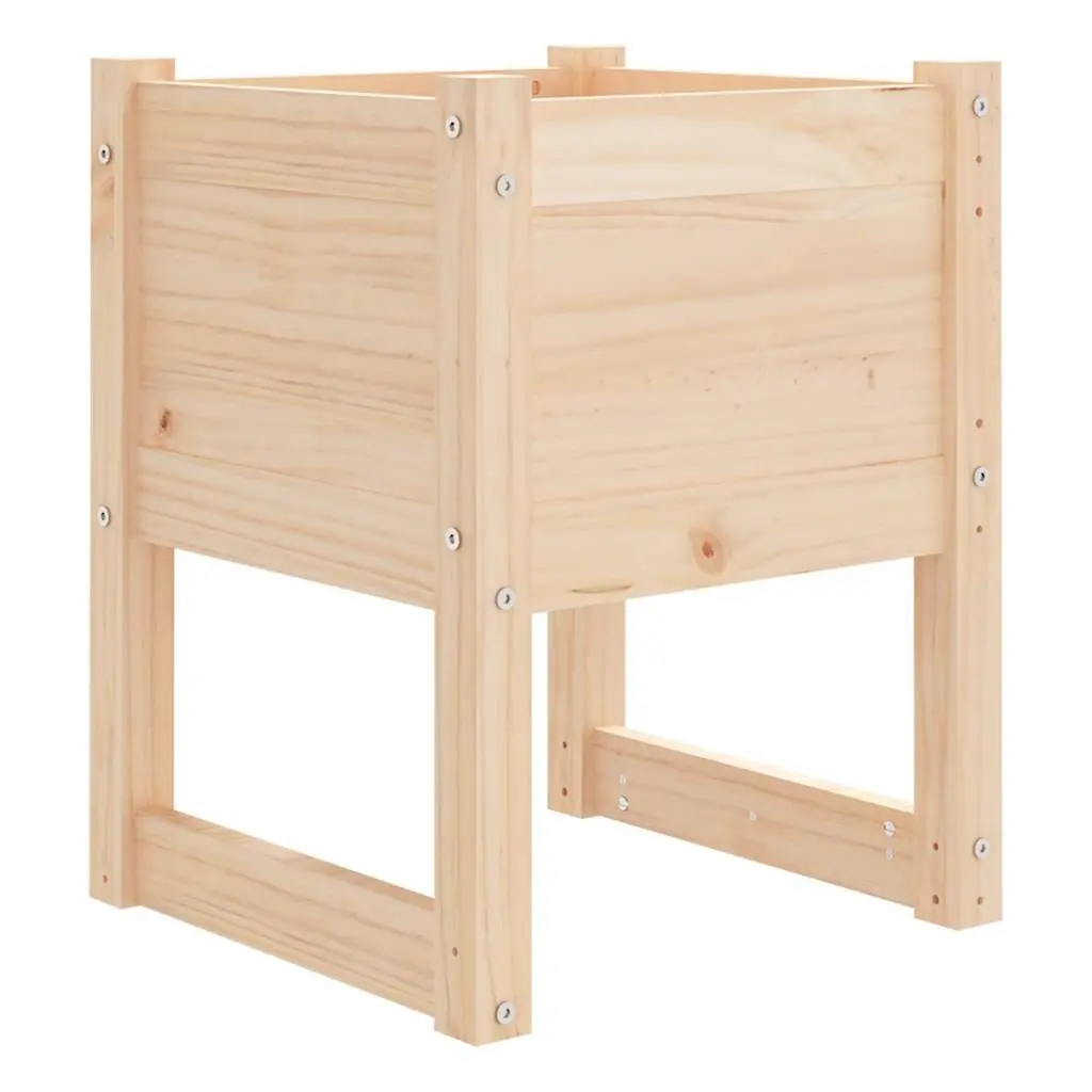 Solid Pine Wood Planter Box 40 x 40 x 52.5 cm