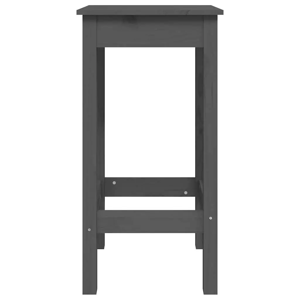 Bar Chairs Kitchen Dining Room 2 pcs Grey Backless Solid Pine Wood