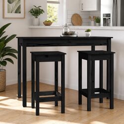 Bar Stools 2 pcs Black 40x40x78 cm No Backrest Kitchen Dining Room Chairs