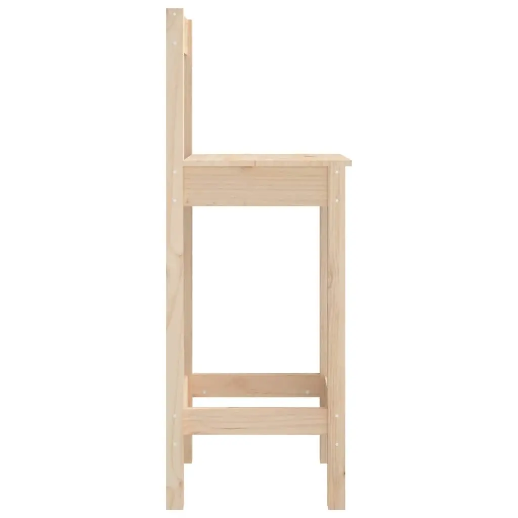 Bar Stools Kitchen Dining Room 2 pcs Solid Wood Pine Brown Rustic