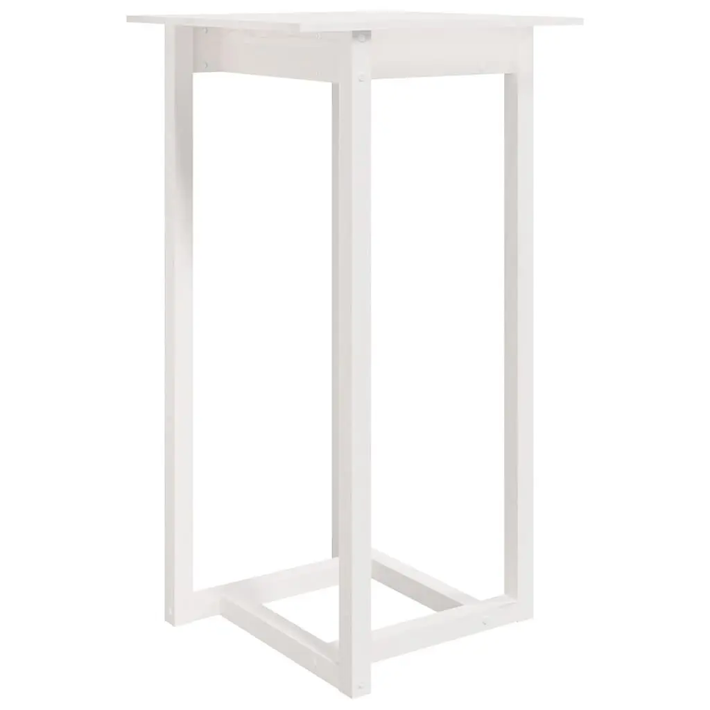 Solid Wood Bar Table White 60x60x110 cm High Top Dining Kitchen Furniture