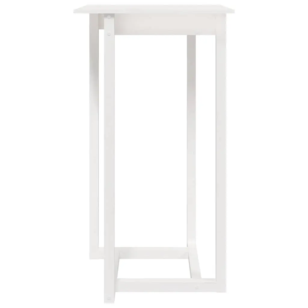 Solid Wood Bar Table White 60x60x110 cm High Top Dining Kitchen Furniture