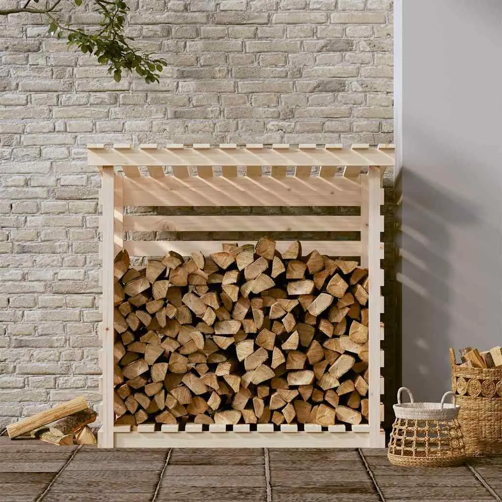 Firewood Rack Log Holder Solid Pine Wood 108x73x108cm