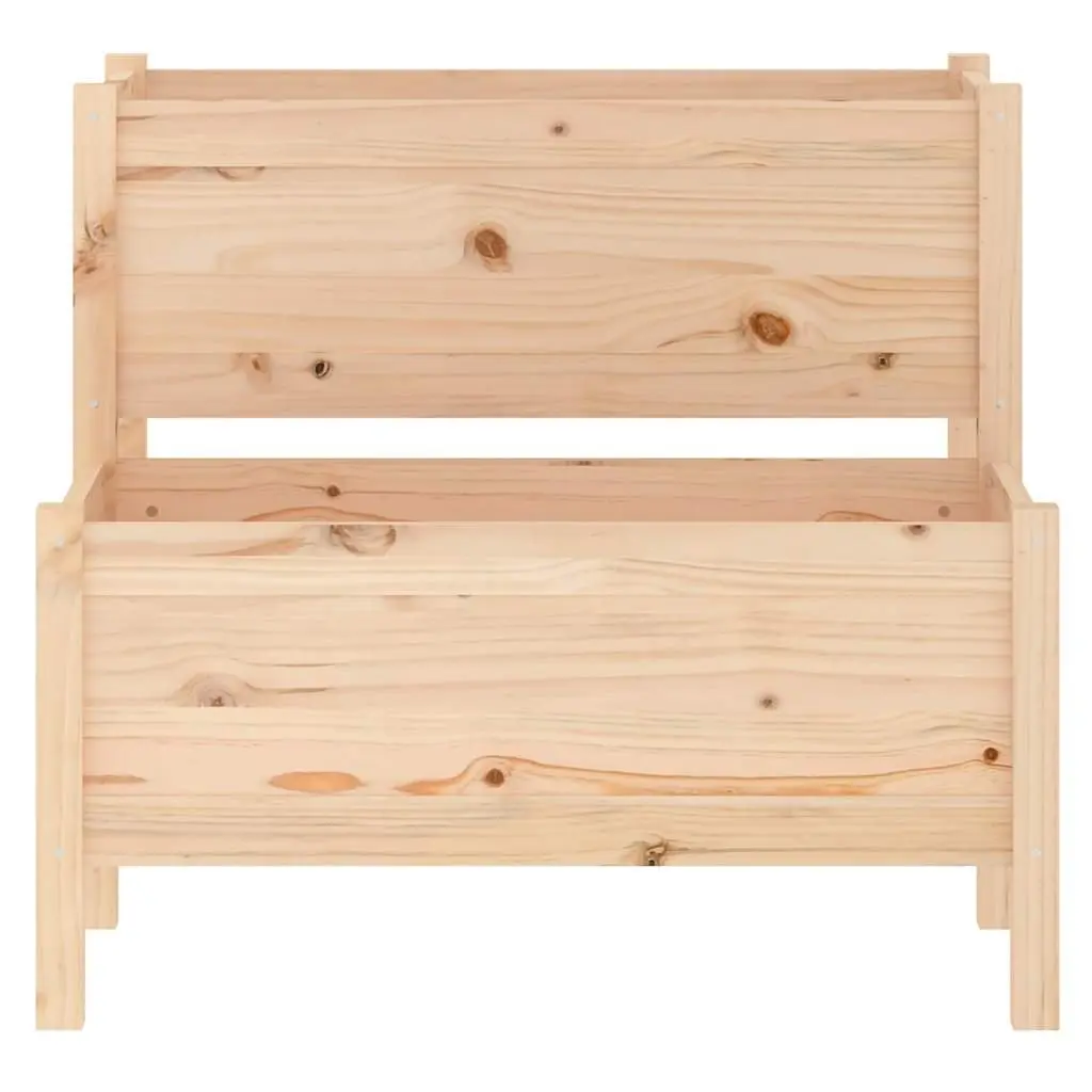 Wooden Planter 2-Tier Raised Flower Bed Box Garden Patio Balcony Brown 84.5 x 84 x 75 cm