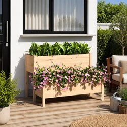 Pine Wood 2-Tier Planter Box with Ample Space