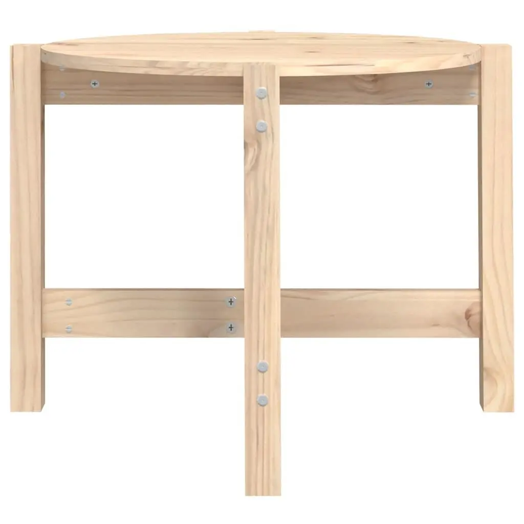 Round Coffee Table in Solid Pine Wood