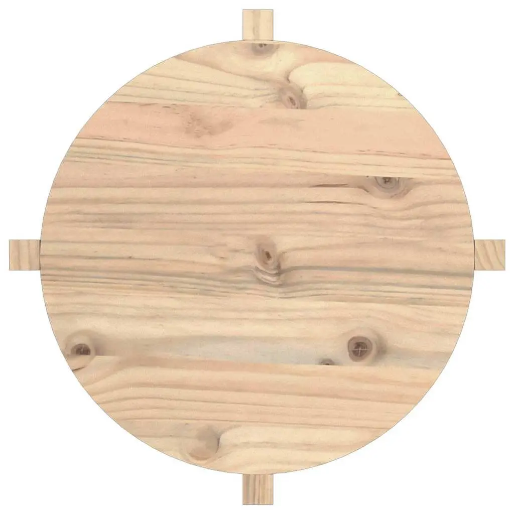 Round Coffee Table in Solid Pine Wood