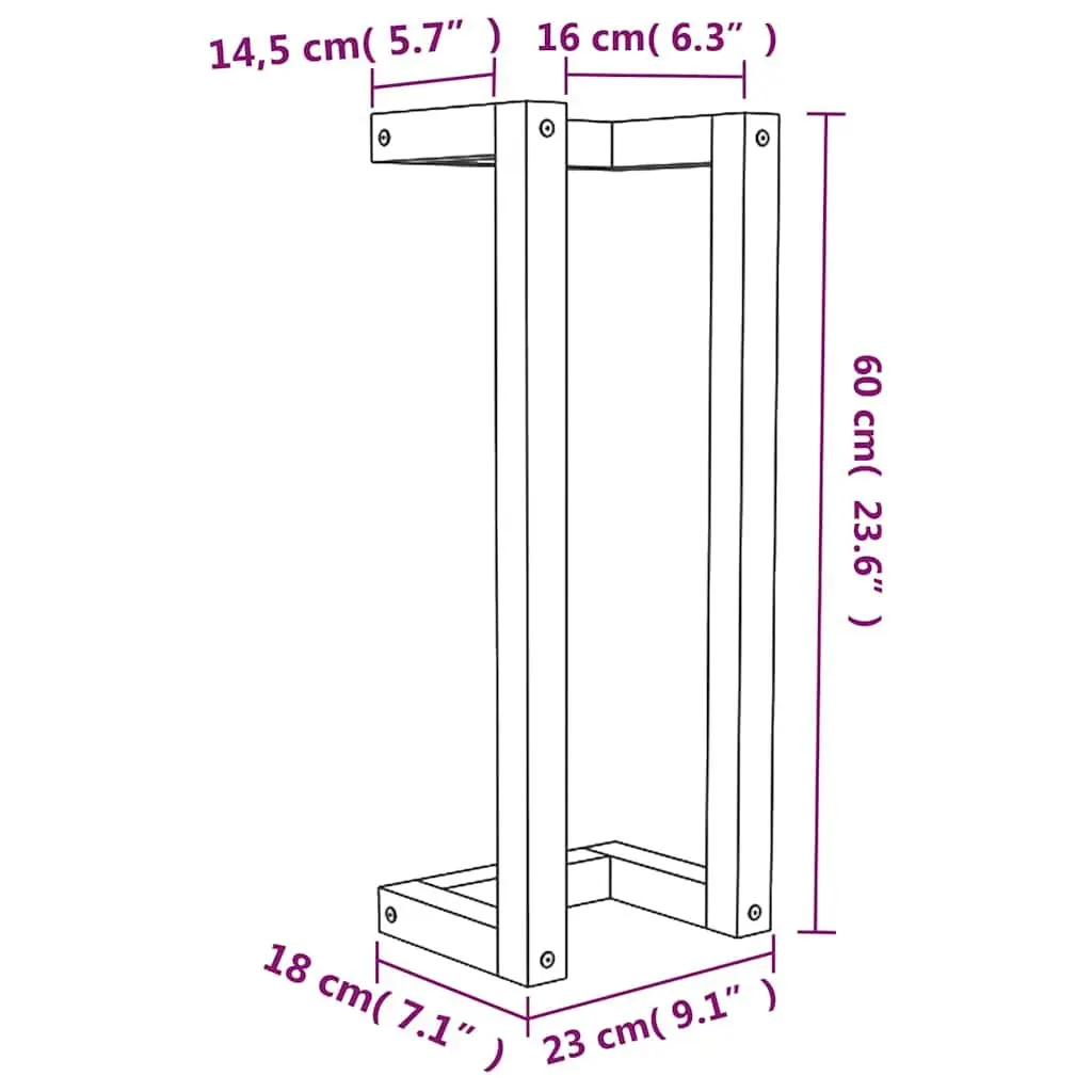Towel Rack Wall Mounted 23x18x60 cm Solid Pine Wood Bathroom Storage Shelf