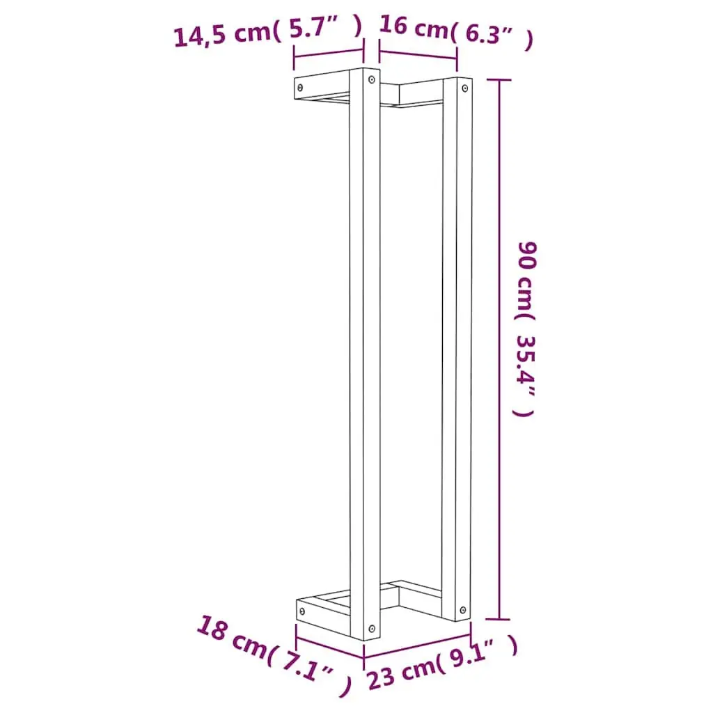 Towel Rack Wall-Mounted Bathroom Storage Shelf Solid Wood Pine Brown 23x18x90cm