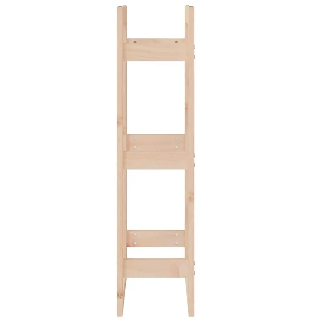 Firewood Rack Log Storage Stand Solid Wood Pine Natural 41x25x100cm
