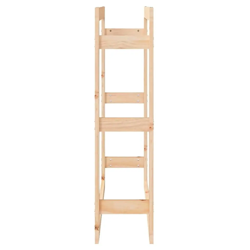 Firewood Rack Solid Wood Pine Log Storage 80x25x100 cm Fireplace Wood Holder