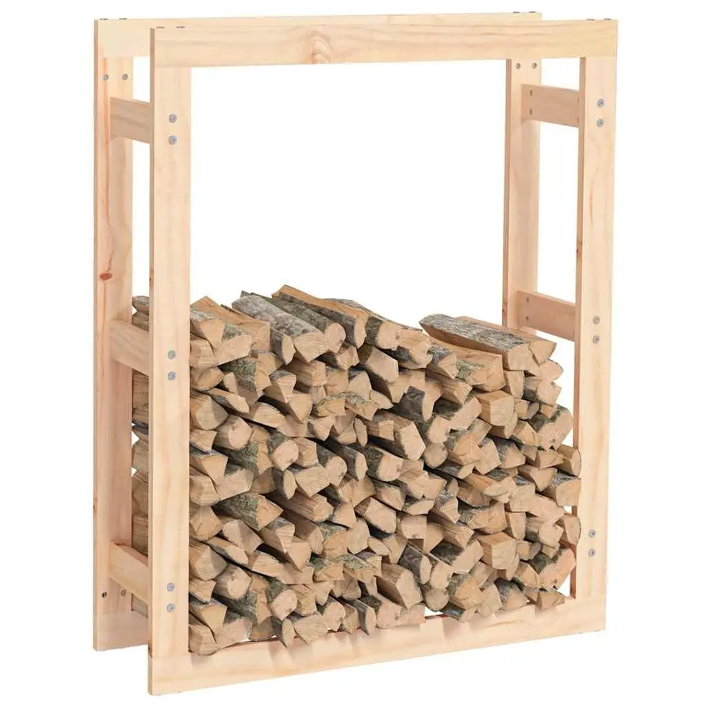 Firewood Rack Solid Wood Pine Log Storage 80x25x100 cm Fireplace Wood Holder