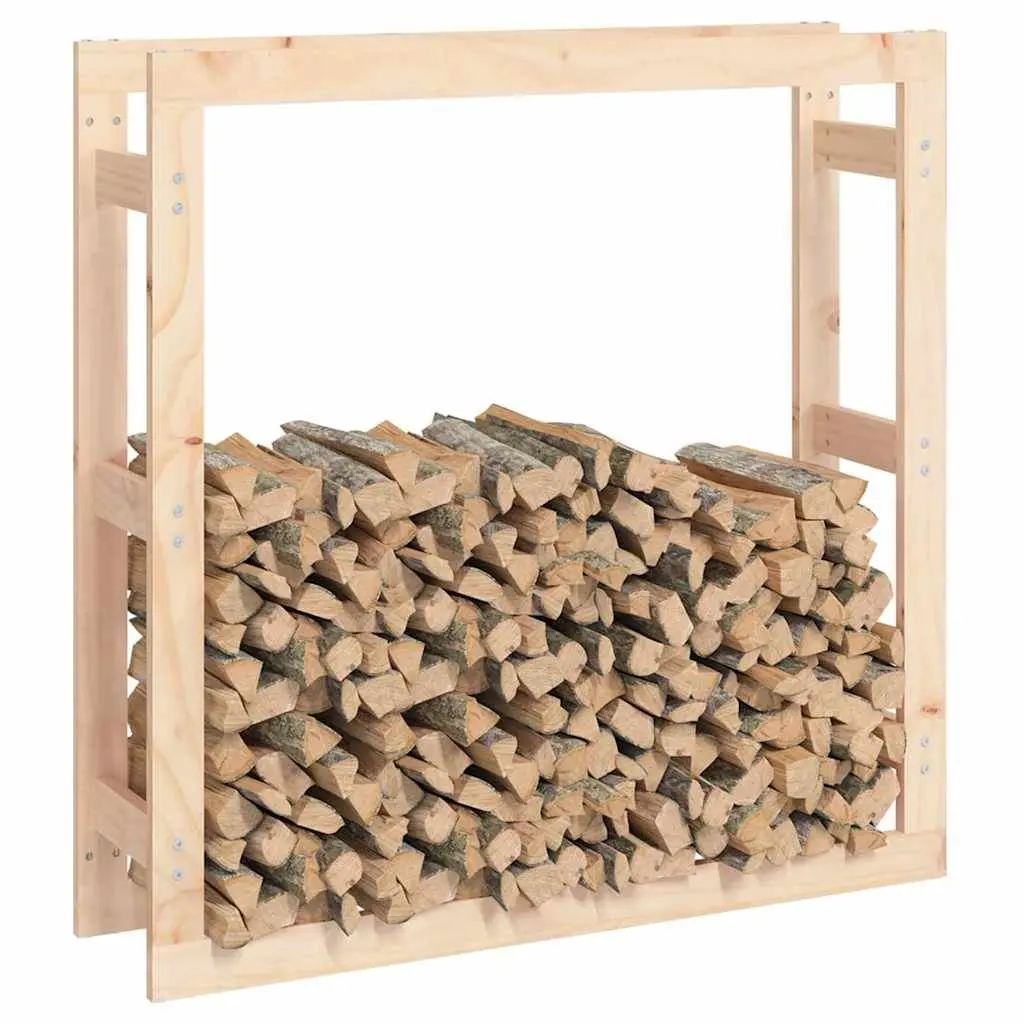 Solid Wood Firewood Rack Log Storage Stand Fireplace Accessories 100x25x100cm