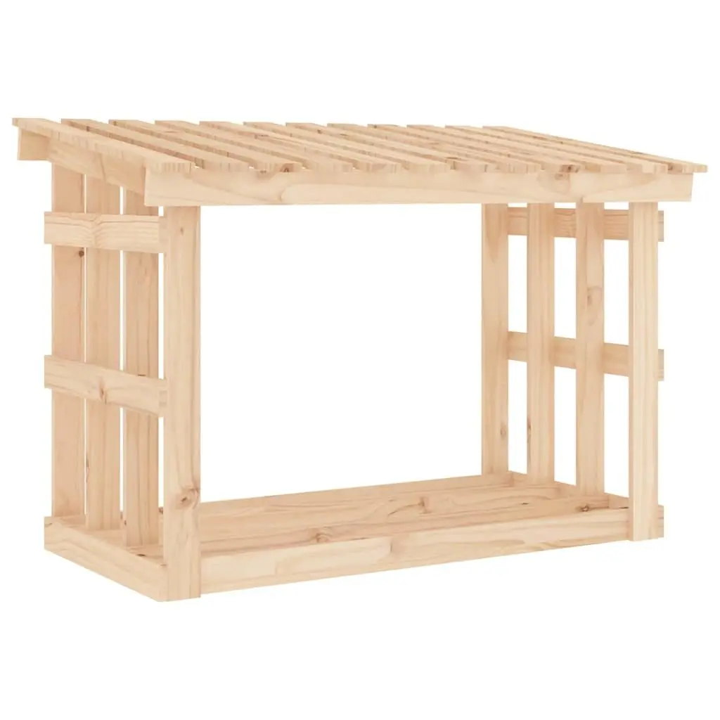 Firewood Rack Log Storage Solid Pine Wood Natural 108x64.5x77cm Holder