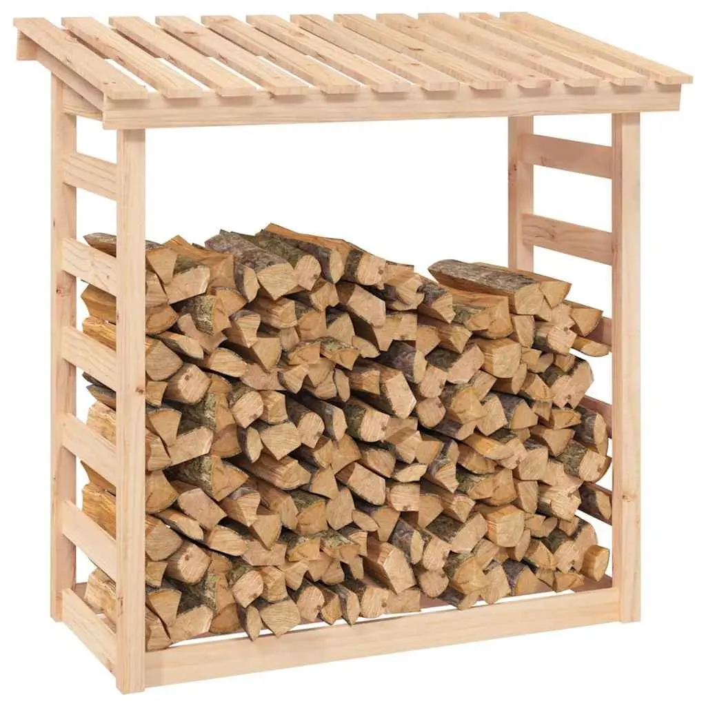 Firewood Rack Solid Pine Wood Log Storage 108x64.5x110cm Natural Holder