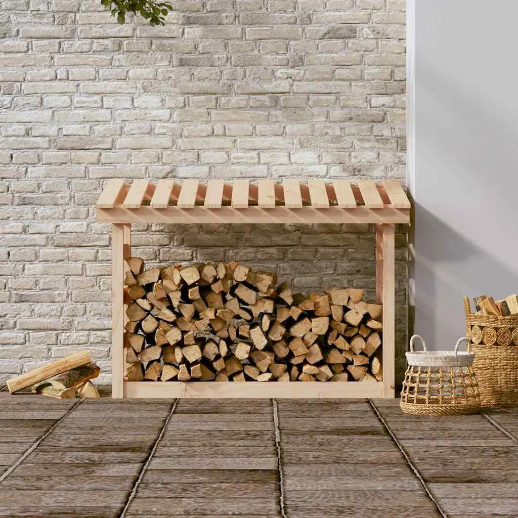 Firewood Rack Solid Pine Wood Log Storage Natural 108x64.5x78 cm Holder