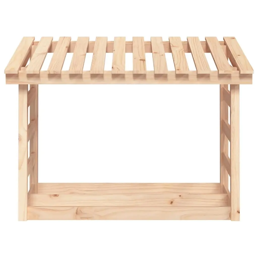 Firewood Rack Solid Pine Wood Log Storage Natural 108x64.5x78 cm Holder