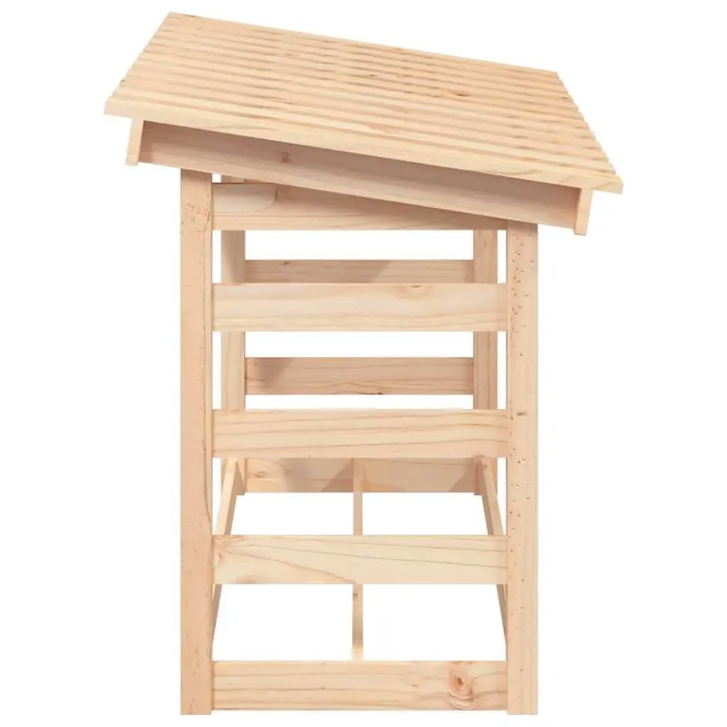 Firewood Rack Solid Pine Wood Log Storage Natural 108x64.5x78 cm Holder