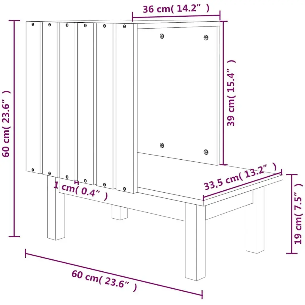 Cat House for Indoor Use 60x36x60 cm Solid Pine Wood Shelter Rest Sleep Bed Enclosure