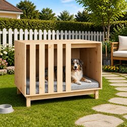 Dog House Dimensions 90x60x67 cm with Solid Pine Wood