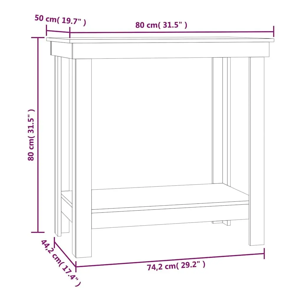 Solid Pine Work Bench 80x50x80 cm
