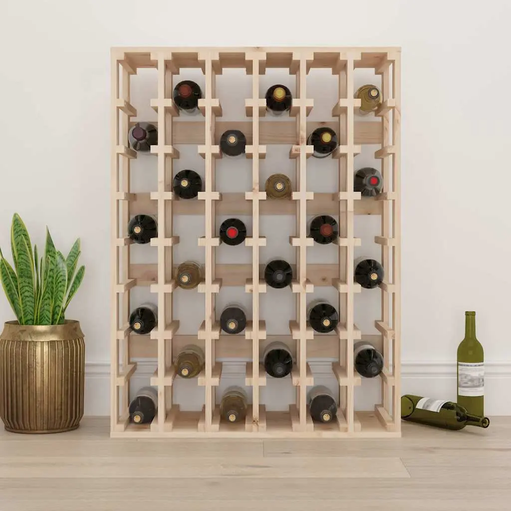Wine Rack Solid Wood Pine 70x33x94 cm Brown Storage Display Cabinet Holder