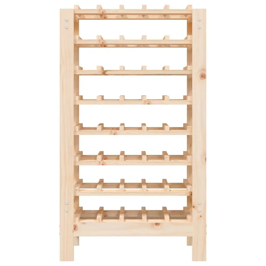 Wooden Wine Rack 61.5x30x107.5 cm Pine Bottle Storage Display Stand Brown