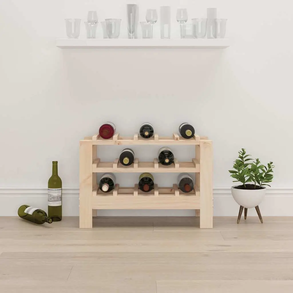 Wooden Wine Rack Storage Cabinet 61.5x30x42 cm Solid Pine Brown Bottle Holder