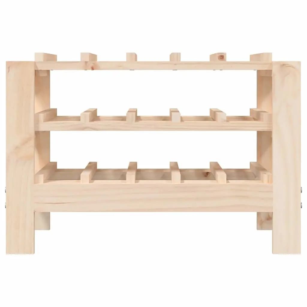 Wooden Wine Rack Storage Cabinet 61.5x30x42 cm Solid Pine Brown Bottle Holder