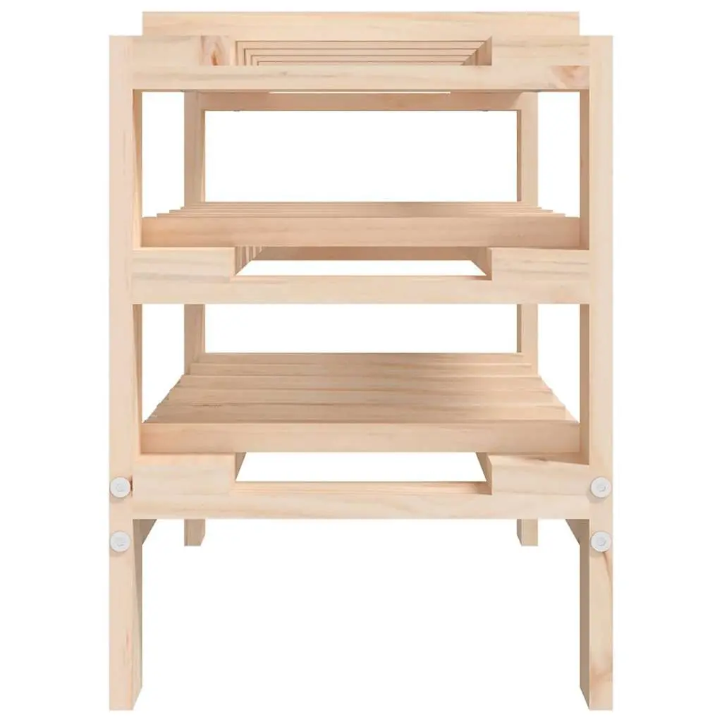 Wooden Wine Rack Storage Cabinet 61.5x30x42 cm Solid Pine Brown Bottle Holder