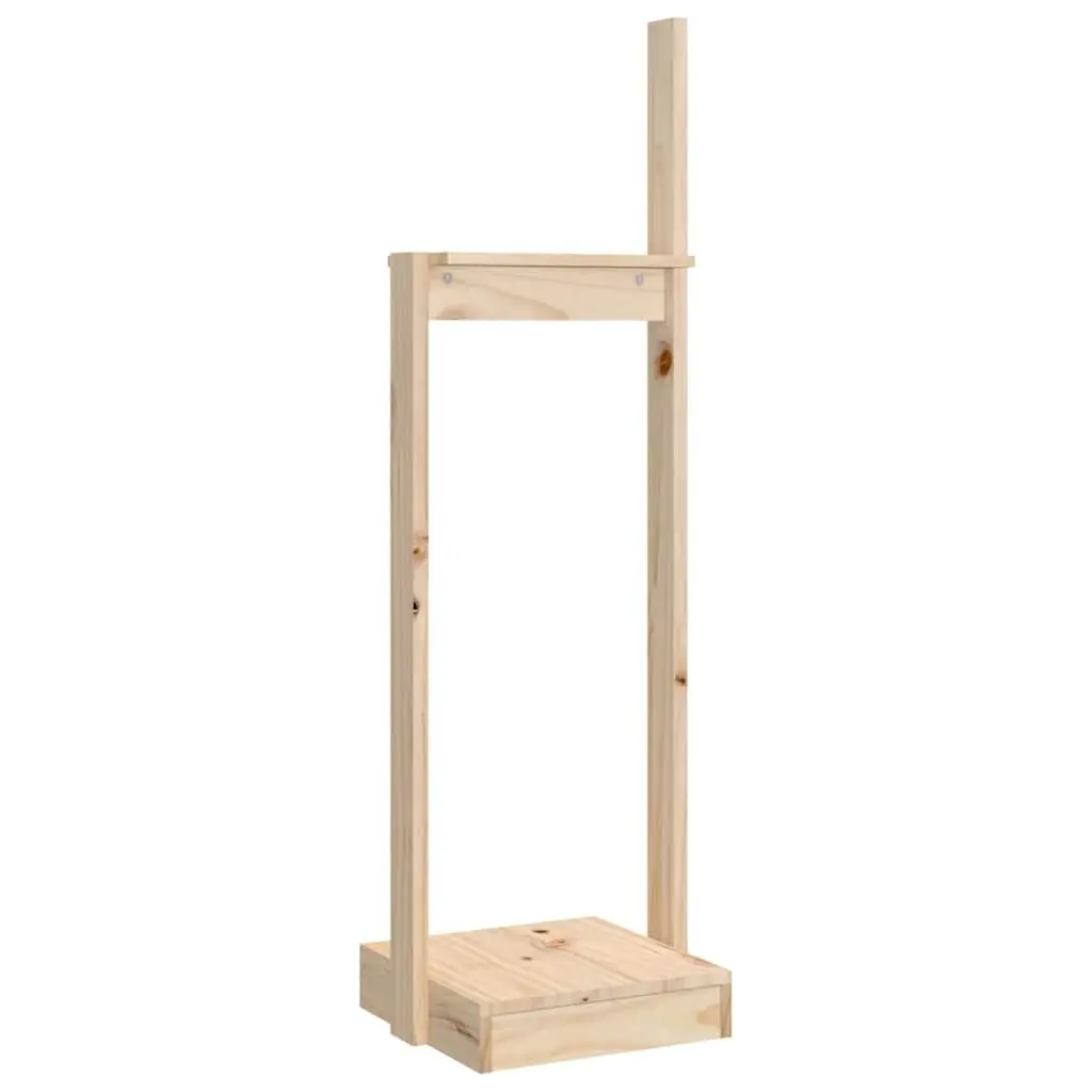 Indoor Firewood Rack Wooden Log Holder 33.5x30x110cm Brown Pine Wood Storage Stand