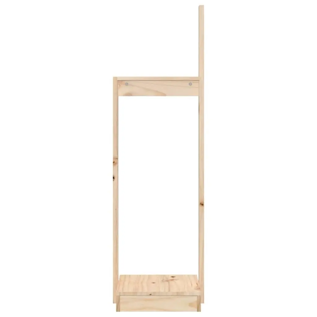 Indoor Firewood Rack Wooden Log Holder 33.5x30x110cm Brown Pine Wood Storage Stand