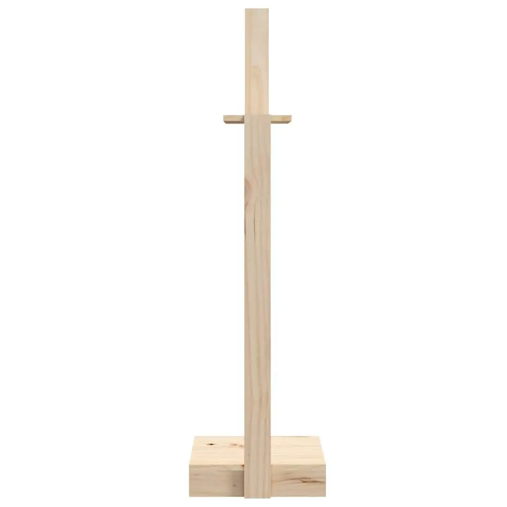 Indoor Firewood Rack Wooden Log Holder 33.5x30x110cm Brown Pine Wood Storage Stand