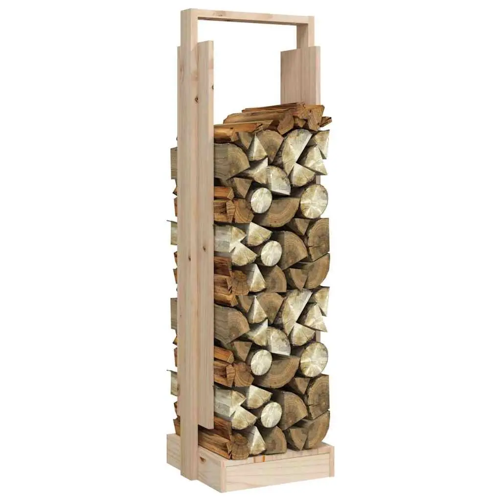 Log Holder Solid Pine Wood Fireplace Storage Rack Indoor Firewood Stand