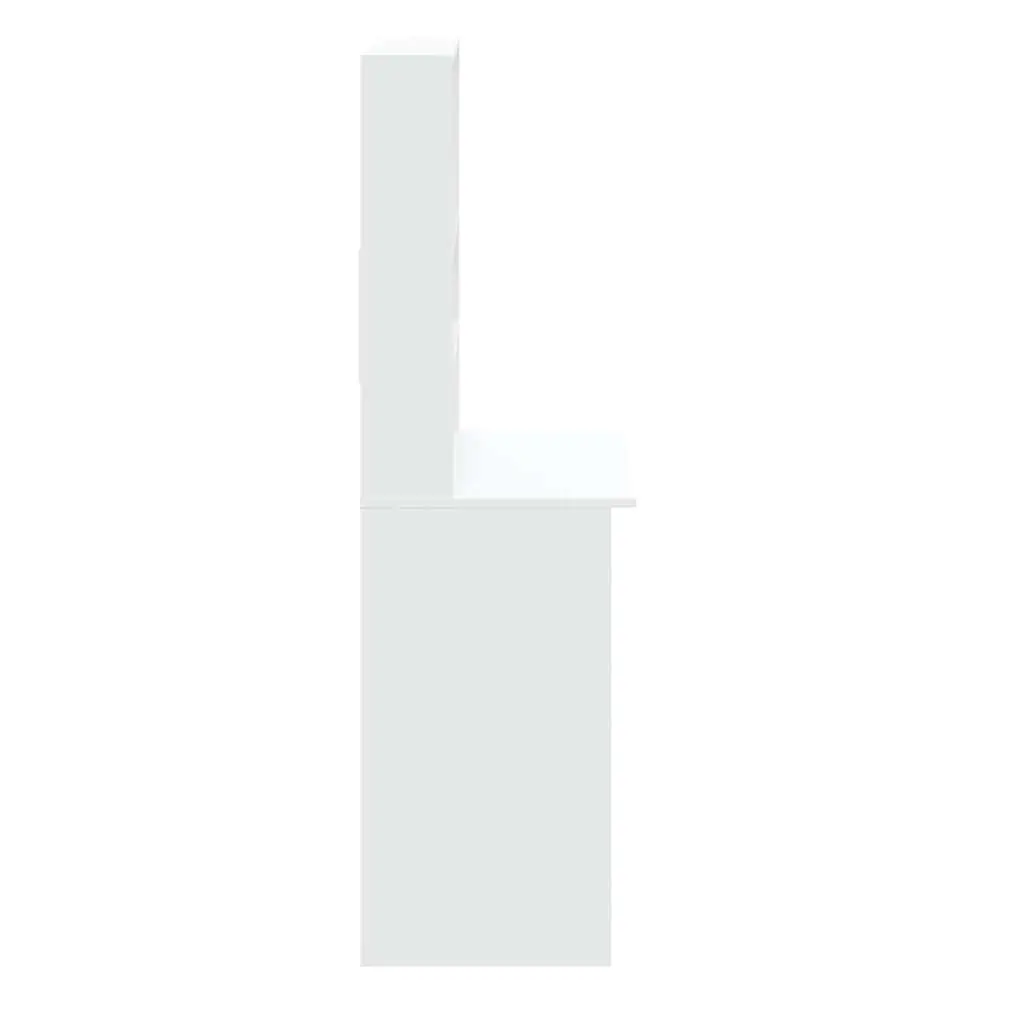 White Desk with Shelves for Office Study Space 102x45x148cm