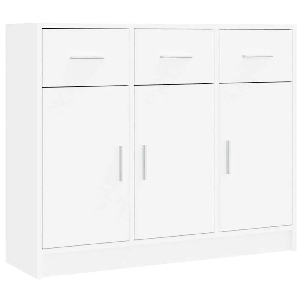 White Sideboard Storage Unit Engineered Wood Home Display 91x28x75cm