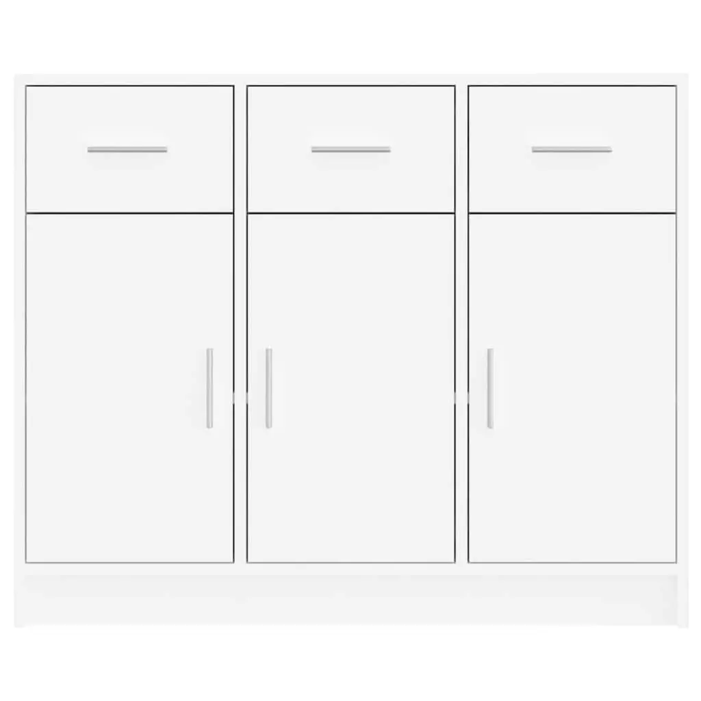 White Sideboard Storage Unit Engineered Wood Home Display 91x28x75cm