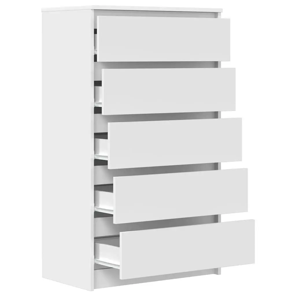 Drawer Cabinet White 60x36x103 cm Storage Chest 5 Drawers Engineered Wood