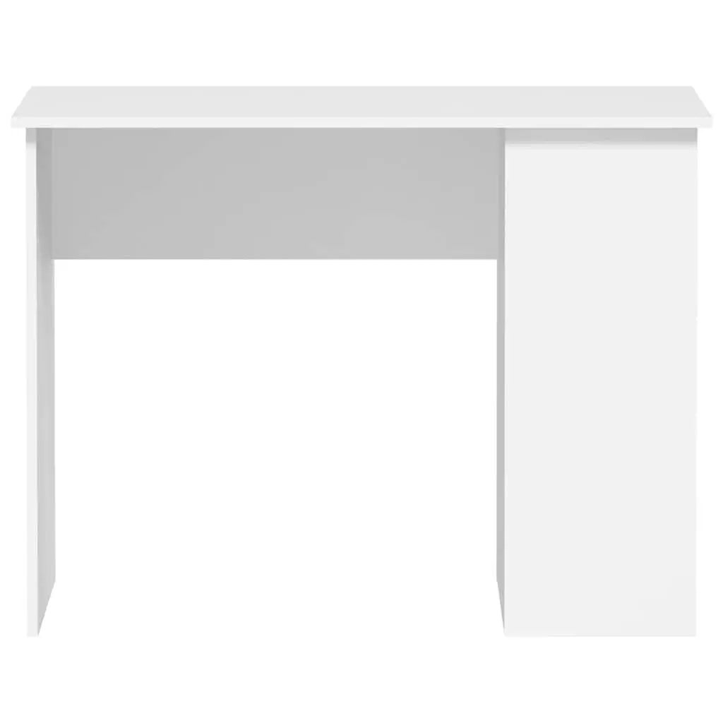 White Office Desk 100x55x75cm Computer Workstation with Storage Shelves