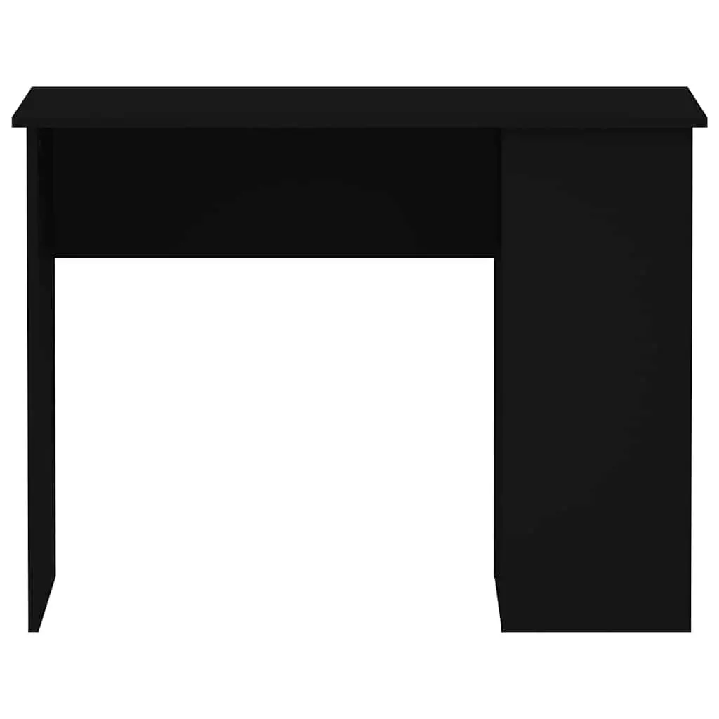 Black Office Desk for Study or Working Area with 2 Storage Compartments 100 x 55 x 75 cm