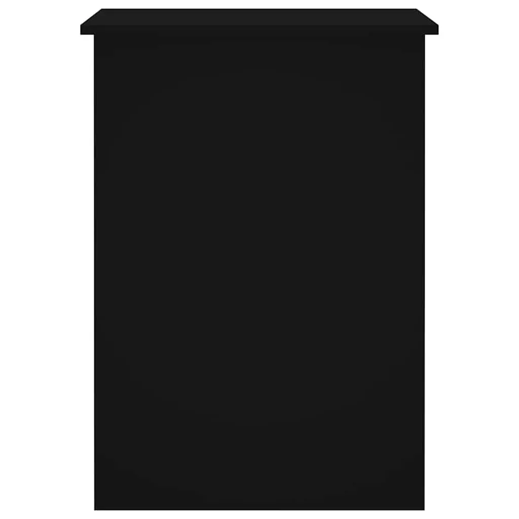 Black Office Desk for Study or Working Area with 2 Storage Compartments 100 x 55 x 75 cm