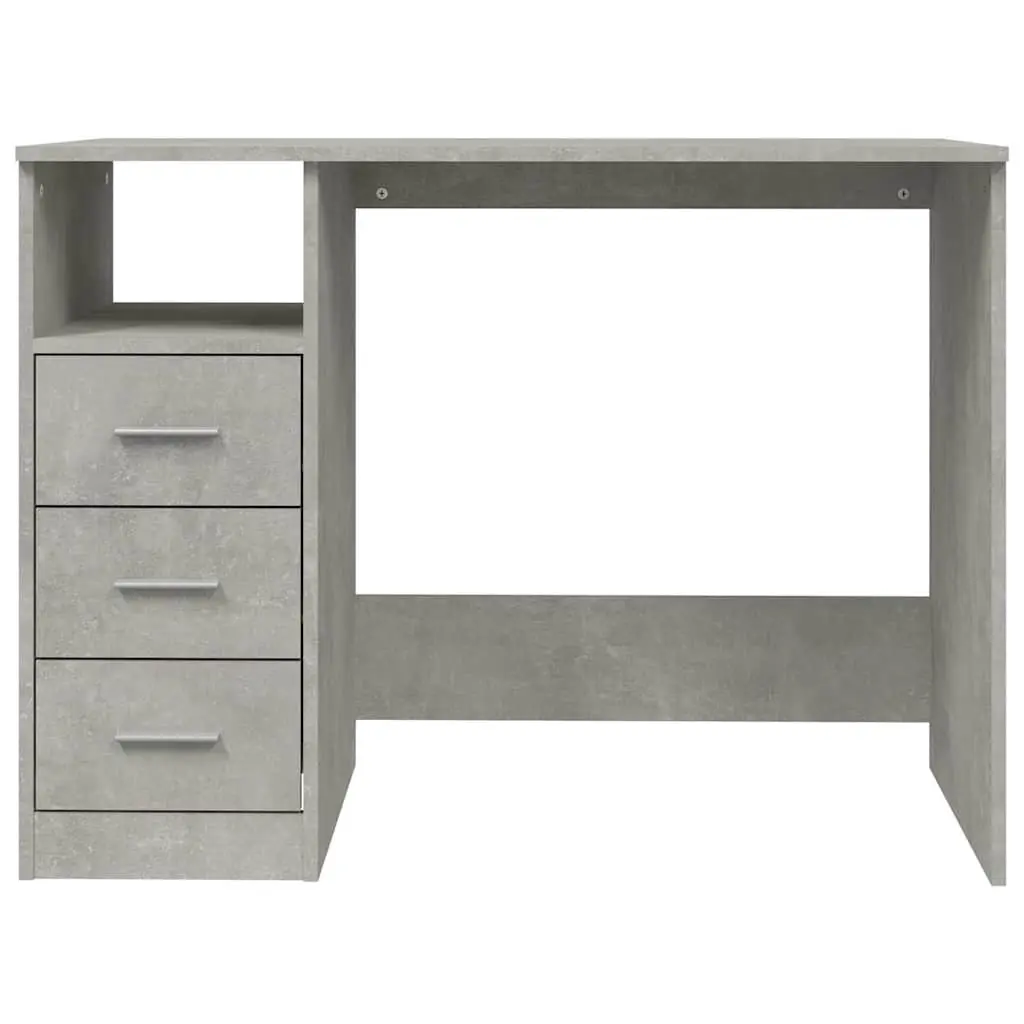 Office Desk with Drawers for Home Office Grey Engineered Wood 102 x 50 x 76 cm