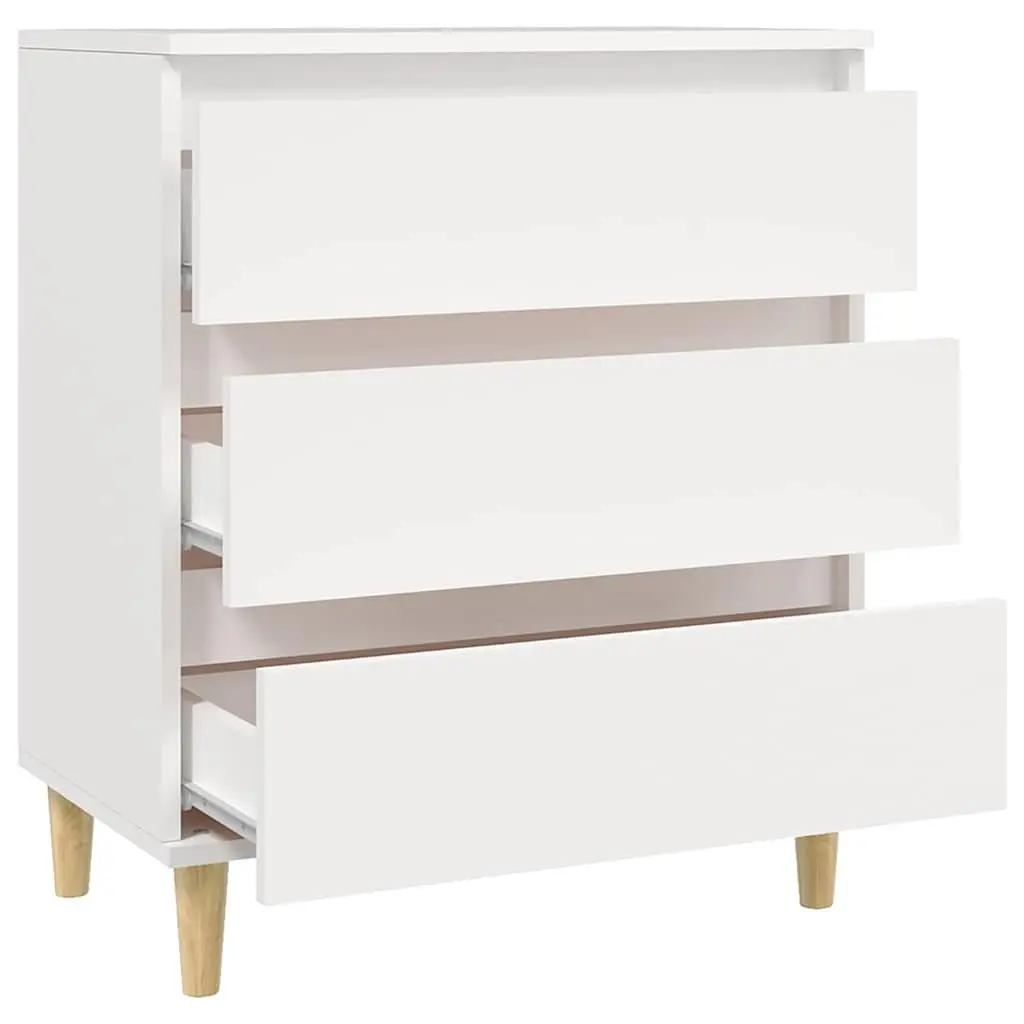 Sideboard for Storage White 60x35x70 cm Engineered Wood Cabinet with 3 Drawers