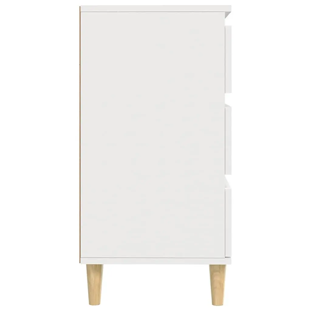 Sideboard for Storage White 60x35x70 cm Engineered Wood Cabinet with 3 Drawers