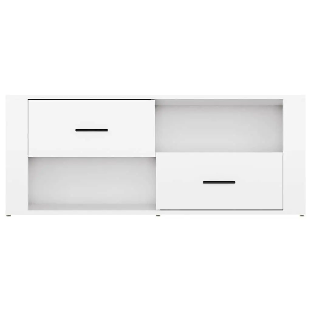 TV Cabinet for Living Room White High Gloss Engineered Wood