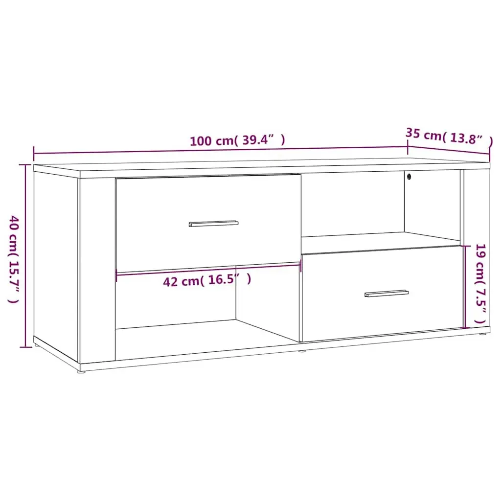TV Cabinet for Living Room White High Gloss Engineered Wood