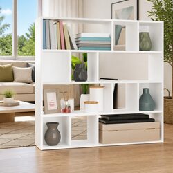 White Book Cabinet Room Divider: 105L x 24W x 102H cm